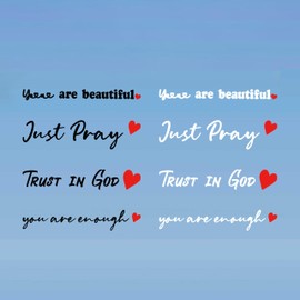 Rearview Mirror Stickers Inspirational Vinyl car Stickers Suitable for Cars Water Bottles notebooks Helmets etc (Trust in God Just Party You are Beautiful You are Enough). (Blue)
