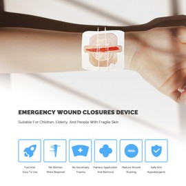 Zip Stitch Emergency Wound Closure Strips - 2Pcs Laceration Closure Kit Closures Repair Wounds Without Stitches - Butterfly Bandaids Bandages for Wounds