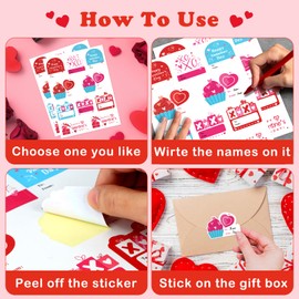 FLYAB to from Valentine Stickers Labels - 40PCS Happy Valentines Day Stickers Valentines Name Stickers for Adults Valentines Gift Tag Stickers for Gift Wrap Envelope