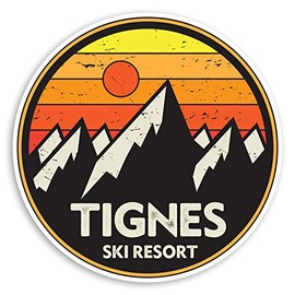 2 x 10cm Tignes Ski Resort Vinyl Stickers - France Snowboard Sticker #31382 (10cm Wide)