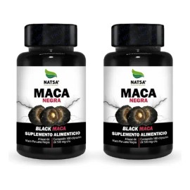 Maca Negra, 200 Cápsulas (2 Frascos 100 Cap C/u) Natural