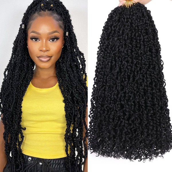 Samtress 45,7 cm Pre-Looped Yanky Twist Häkelhaar, 8 Packs, Natural