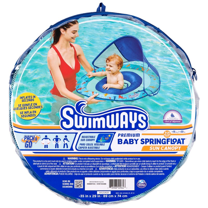 SwimWays Shark Inflatable Sun Canopy for Kids 9-24 Months