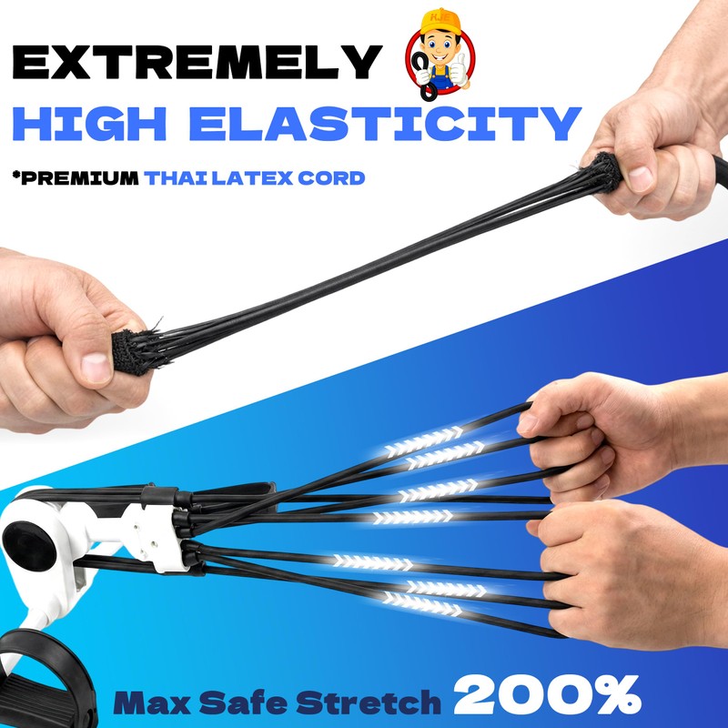 KJE 8Pcs 36" Adjustable Bungee Cords with Hooks - Black