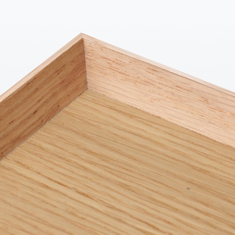 MUJI MDC80A2S Wooden Square Tray, Natural, Approx. Width 13.8 x
