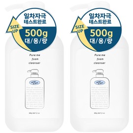Waderskin Pure Me Mild Alkaline Foam Cleansing, 500g, 2 Pieces / 와더스킨 퓨어미 약알칼리성 폼클렌징, 500g, 2개