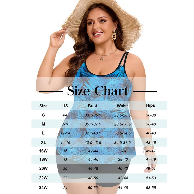 Arolina Women's Tankini Swimsuits Scoop Neck Adjustable Straps Bathing Suit