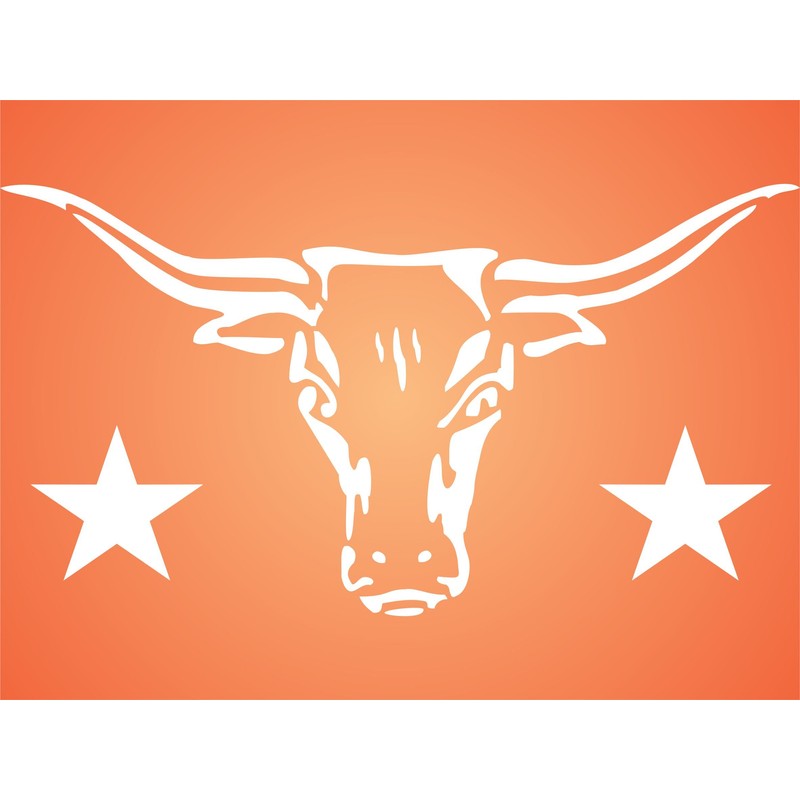 Longhorn Stencil - 30.5 x 16.5cm (M) - Reusable Cow