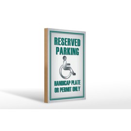 FEMER Wooden Parking Handicap Plate or Decorative Sign 20 x 30 cm
