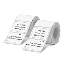 NIIMBOT 2Rolls Labels for B1 B21 B3S K3, 1.57'' x 1.18'' (40x30mm) Label Maker Tape, Waterproof, Oil-Proof and Tear-Proof Thermal Printer Labels, Black on White