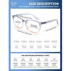 CCVOO Reading Glasses for Women/Men, Eyeglasses, Blue Light Readers for Women/Men, Computer Eye Glasses, Cheaters