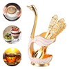 Coffee Spoon Holder Elegant Swan Shaped Alloy Mirror Polish Rich