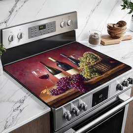 BSFHH Heat-Resistant Glass Stove Top Cover with Anti-Slip Rubber Coating – 28.5x20.5 Inch Electric Stove Protector, Scratch-Resistant, Expands Counter Space, Stylish Kitchen Decor