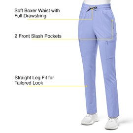 Women's High Waist Slim Leg Scrub Pant, Ceil Blue, M