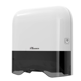 PLUSSEN Commercial Paper Towel Dispenser Wall Mount Adhesive 250+ Multifold Trifold c-Fold Folded Hand Towel Dispenser for Bathroom 12" L x 3.8" W x 11.9" H