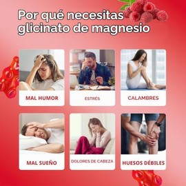 Glicinato de Magnesio Glicinato 500mg  Gomitas de Magnesio Relajación Calma  Sin Azúcar  Sin OGM  Glut