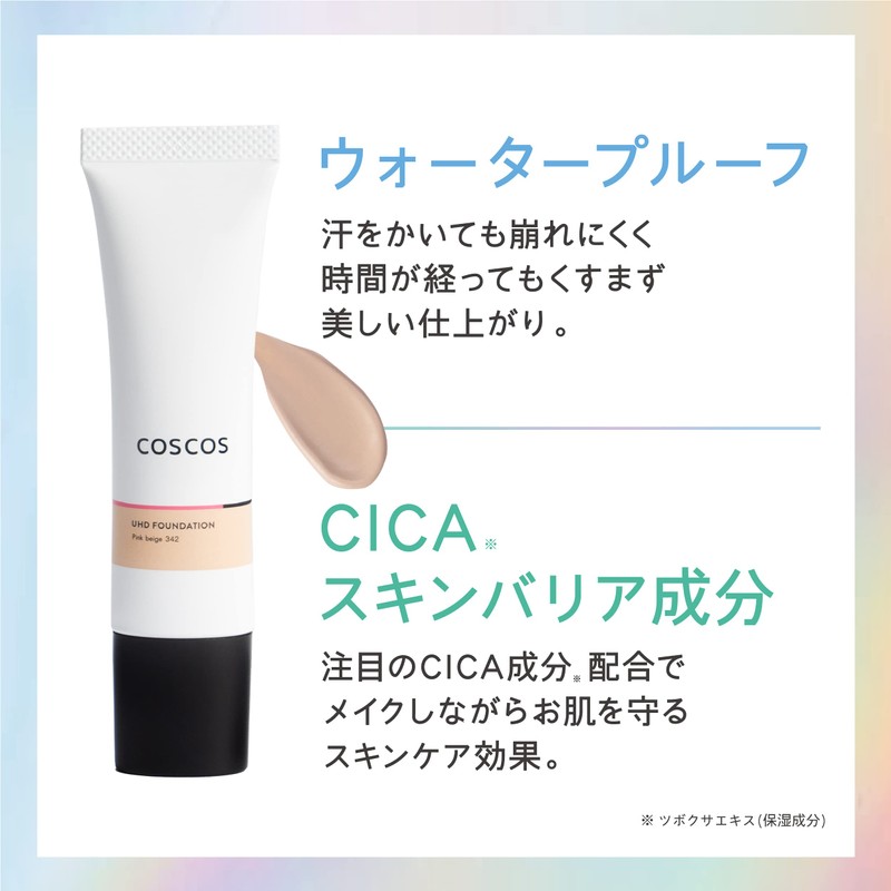 COSCOS UHD Foundation 342 Pink Beige, All-in-One Liquid Foundation, Blevette