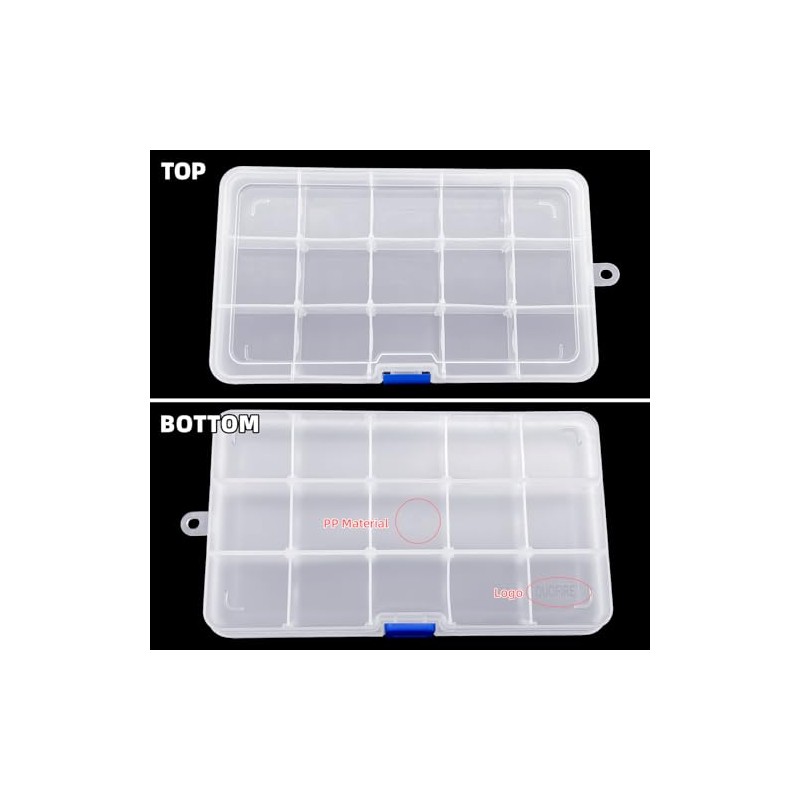 DuoFire Plastic Organizer Container Storage Box Adjustable Divider Removable Grid