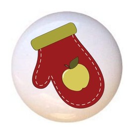 Oven Mitt from the Baking Day II Apple Apples Green Collection - DECORATIVE Glossy CERAMIC Cupboard Cabinet PULLS Dresser Drawer KNOBS