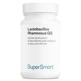 Supersmart - Lactobacillus Rhamnosus GG 10 Billion CFU per Day (LGG Probiotic with Inulin) - Digestive & Immune Support - Vaginal Flora Health | Non-GMO & Gluten Free - 60 DR Capsules