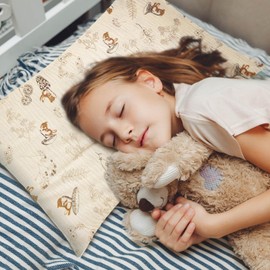 HYHIOTS Muslin Pillowcases Cotton 2Pack Pillow Cases for Kids Pillows Travel Toddler Pillow Cases Envelope Closure for 13"x18" 14" x 19" 12"x16" (Flower)