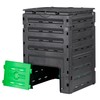 LEMY Garden Compost Bin, 120 Gallon Outdoor Composter Box for