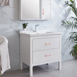 KNOBWELL 5 Pack Solid Cabinet Pulls, Center to Center 3-3/4" Rose Gold Kitchen Cabinet Handles Zinc Alloy Drawer Pulls