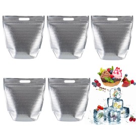 Insulated Bag, Aluminum Cooler Bag, Set of 5, Cooler Bag, Lunch Bag, Lunch Bag, Aluminum Bag, Storage Bag, Cold Insulation, Waterproof, Lightweight, Foldable