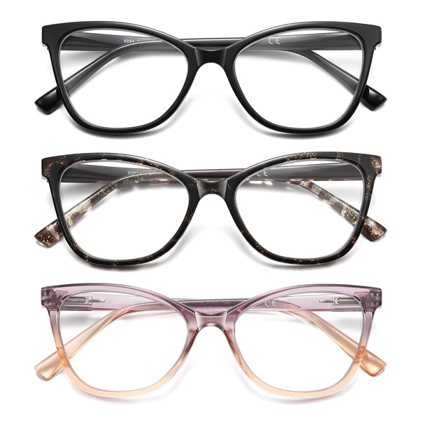 LKEYE Reading Glasses Women Cat Eye Blue Light Blocking Computer