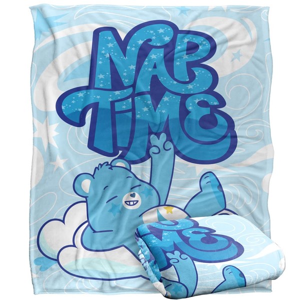 Care Bears Blanket, 50" x 60" Nap Time Silky Touch