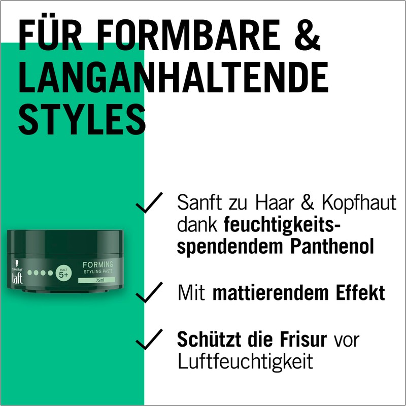 Schwarzkopf TAFT Paste Forming (75 ml), Hair Styling Paste for