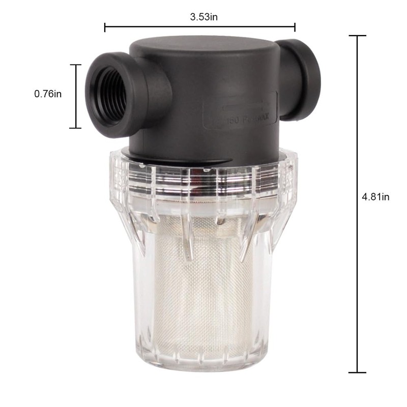 Generic Water Pump Strainer Filter 1/2 Inch Female NPT in-Line