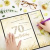 Thboxes 70Th Birthday Guest Book Alternative Sign, Black Gold, 18X12