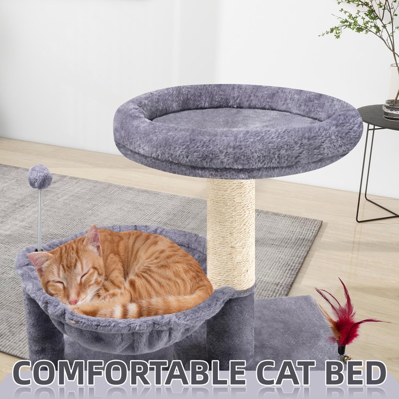 TWDEPART 42.5'' Cat Tree for Indor Cats, Multifunctional Cat Tower