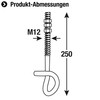 CONNEX DY270532 M12 x 250mm Safety Hook for Swing