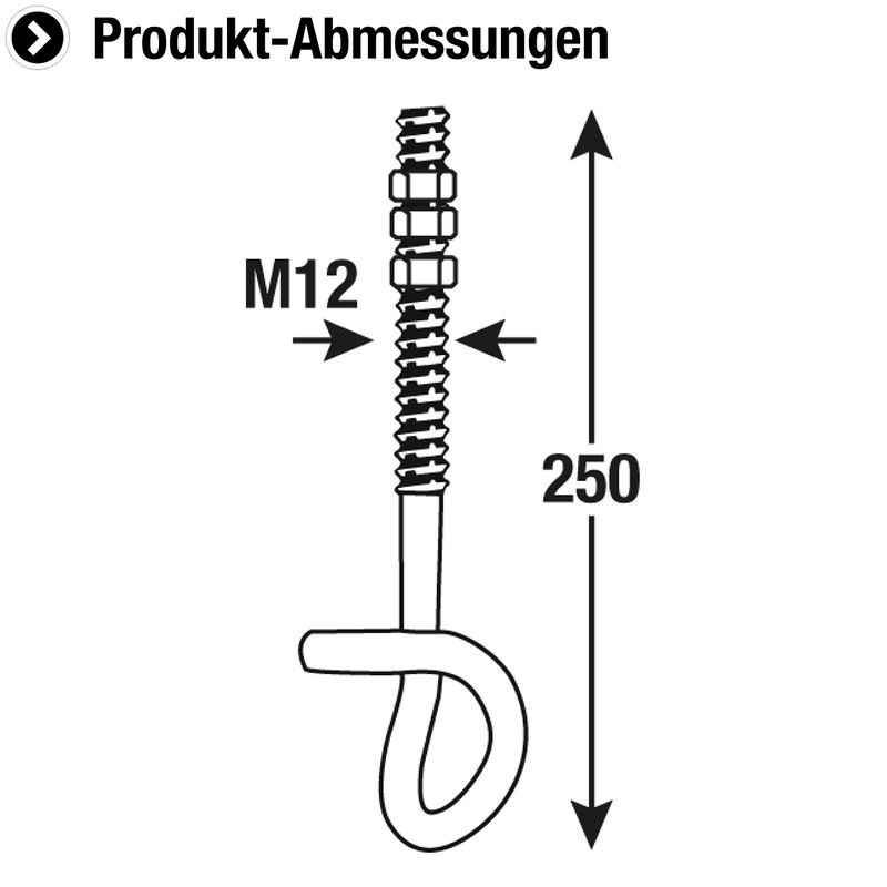 CONNEX DY270532 M12 x 250mm Safety Hook for Swing