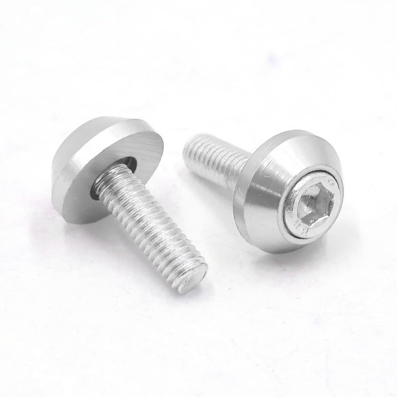 12 Pcs 6mm Thread Silver Tone Aluminum Alloy Motorcycle License