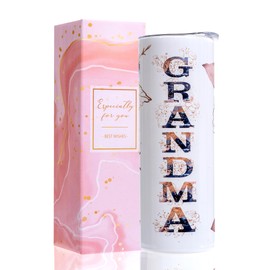 Rmeosye Gifts for Grandma, Grandma's Birthday Gifts from Granddaughter Grandson, 20oz Grandmother Stainless Steel Tumbler, Mother's Day Christmas Grandparents Day Presents (GRANDMA)