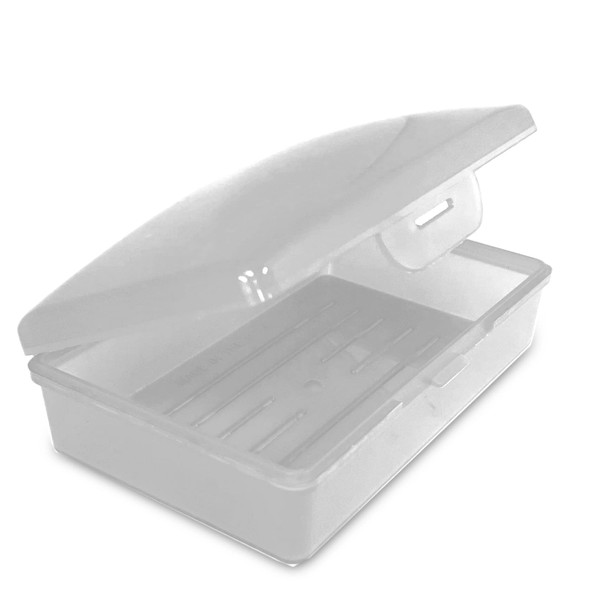 American Comb Travel Soap Box with lid - Clear White - Perfect for Traveling, Gym, or Storage. Made in The USA.