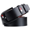 Zliger Men's Leather Belt Pin Buckle Black for Jeans Casual