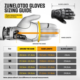 Zune Lotoo Airsoft Gloves, Tactical Gloves with High Mobility and 3-Finger Touch Screen, TPR Impact Protection, Shock-Absorbing Paintball Gloves for Climbing, Airsoft, Outdoor (Black L)