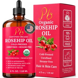 Pomberries Aceite De Rosa Mosqueta – Prensado En Frío Y Sin Refinar, Aceite De Rosa Mosqueta Para Rostro, Piel Y Cabello – Aceite De Rosa Mosqueta Para Cicatrices, Arrugas, Estrías, Hidratación Diaria