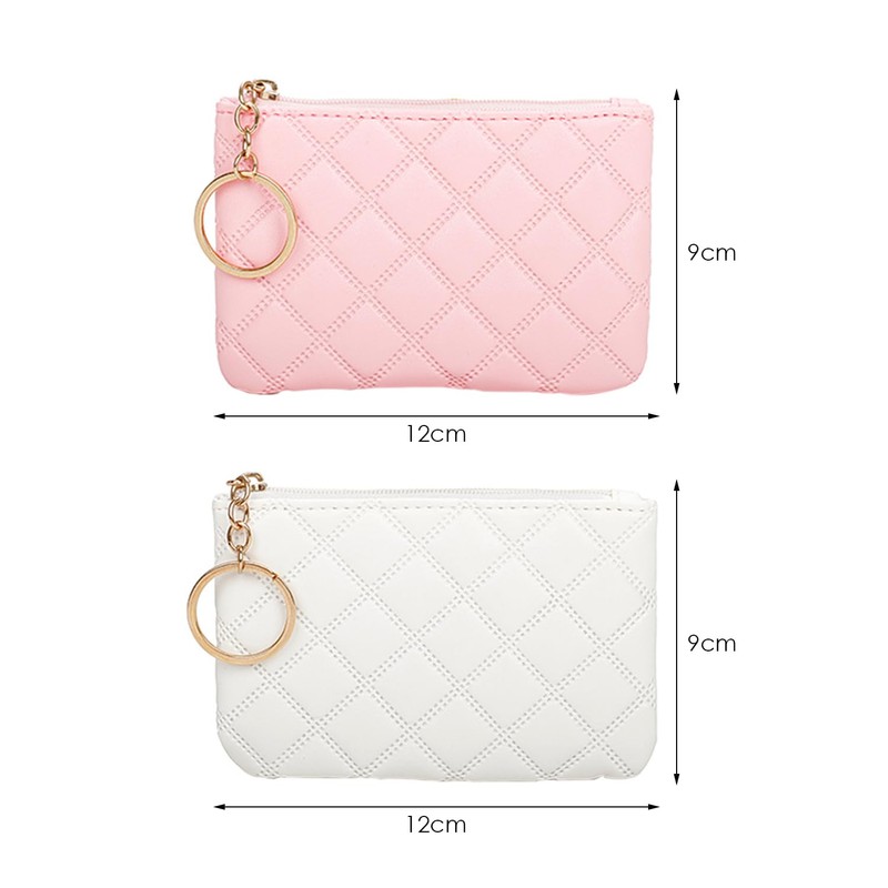 2 Pieces Diamond Pattern Purse Women Purse PU He Purse