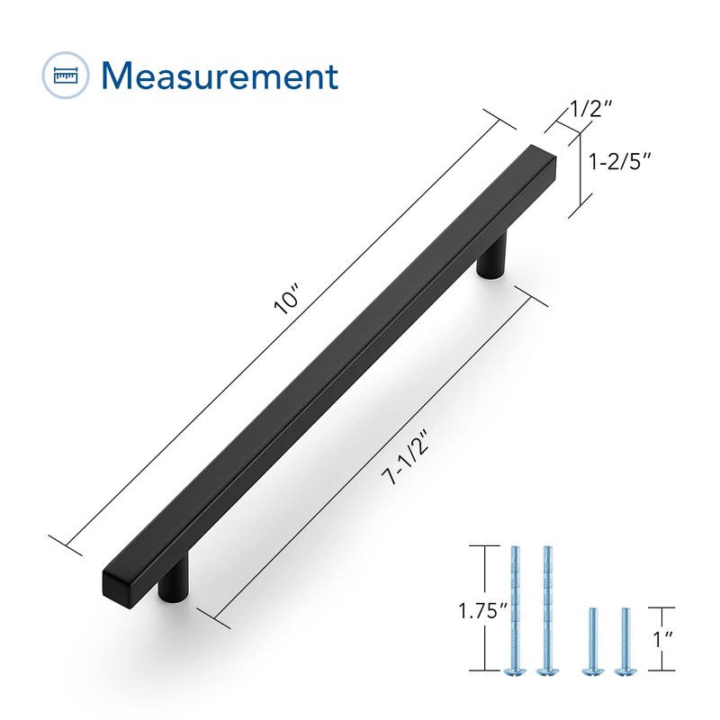 Ravinte 10 Pack Matte Black Cabinet Pulls 7-1/2 inch Black
