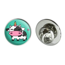 Cute Kawaii Unicorn Cow Metal 0.75" Lapel Hat Pin Tie Tack Pinback