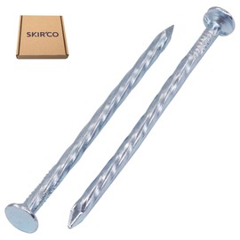 SKIR'CO (40 pcs) Square Twisted Steel Nails 3.0 x 60 mm, Zinc Plated Steel Nails, Woodworking Nails, Square Twist Nails