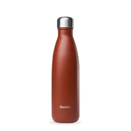 QWETCH - Originals Stainless Steel Insulated Flask 500 ml Terracotta - Thermos Flask 24 Hours Cold & 12 Hours Hot - Leak-Proof, BPA-Free, Reusable - Perfect for Sports, Travel, Office & Hiking