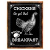 Homebody Accents Wood-Framed Black Chickens, The Pet That Poops Breakfast Metal Sign, Humorous coop, barn, and patioDecor on Reclaimed, Rustic Wood