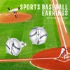 Sports Earrings for Men 925 Sterling Silver Baseball Stud Earrings,