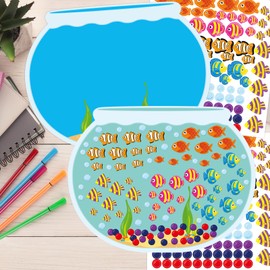 100 Days of School Stickers Fish Tank Stickers 100th Day Stickers Scene for Kids 16 Make Your Own Fish Tank Stickers with Cardboard Backgrounds 14.2 X 11 Inch Classroom Crafts